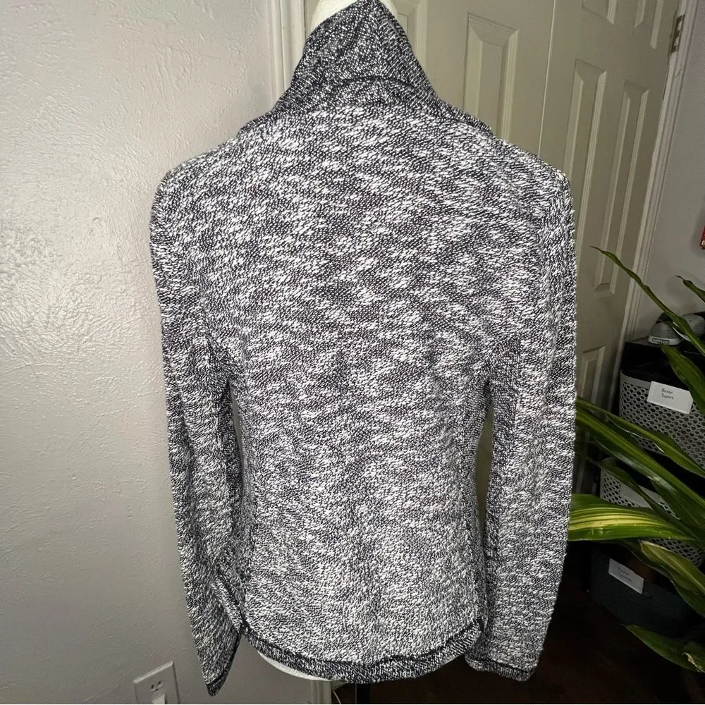 Saturday Sunday Blue White Marled Knit Academia Tennis Prep Women's Jacket Sz S - Picture 3 of 11